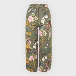 Topshop floral wide leg jeans